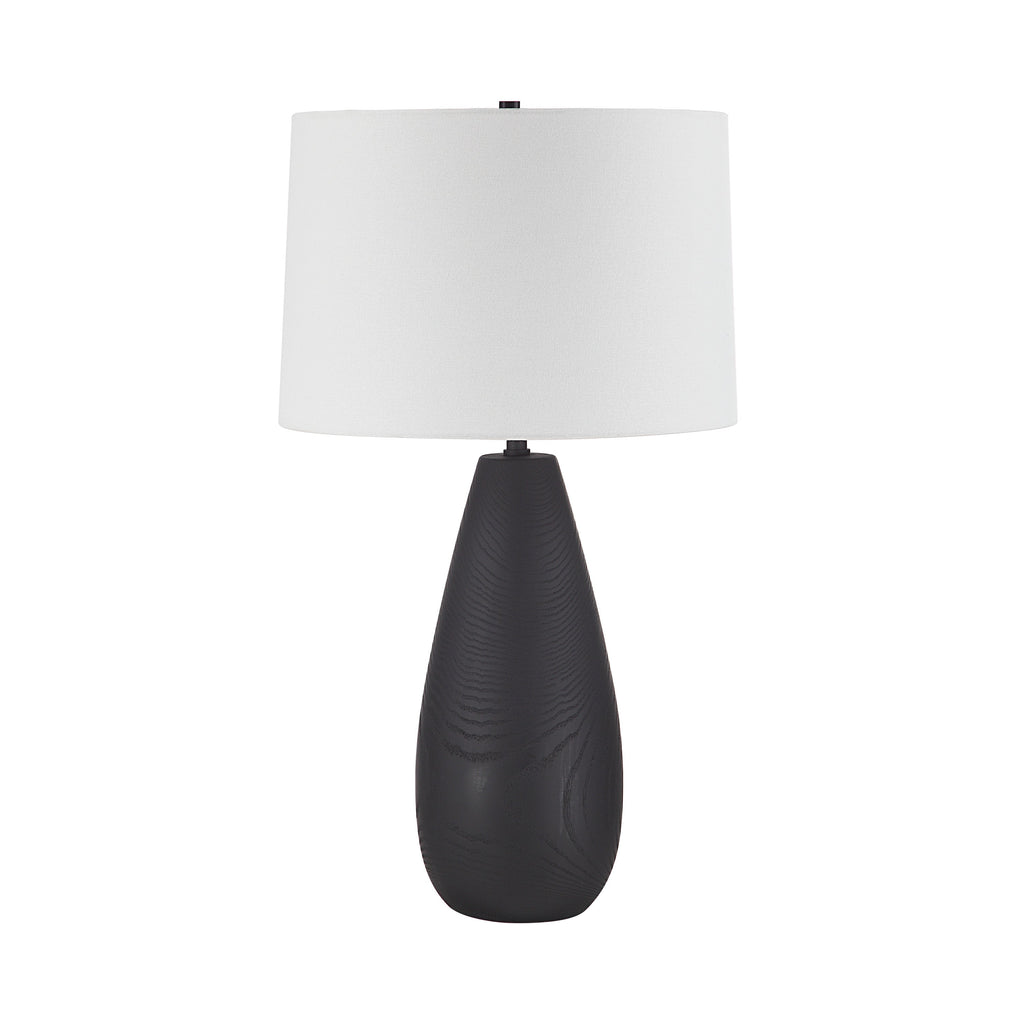 Renwil Tala 30" Tall Powder Coated Matte Black Iron Table Lamp with Tapered Linen Shade