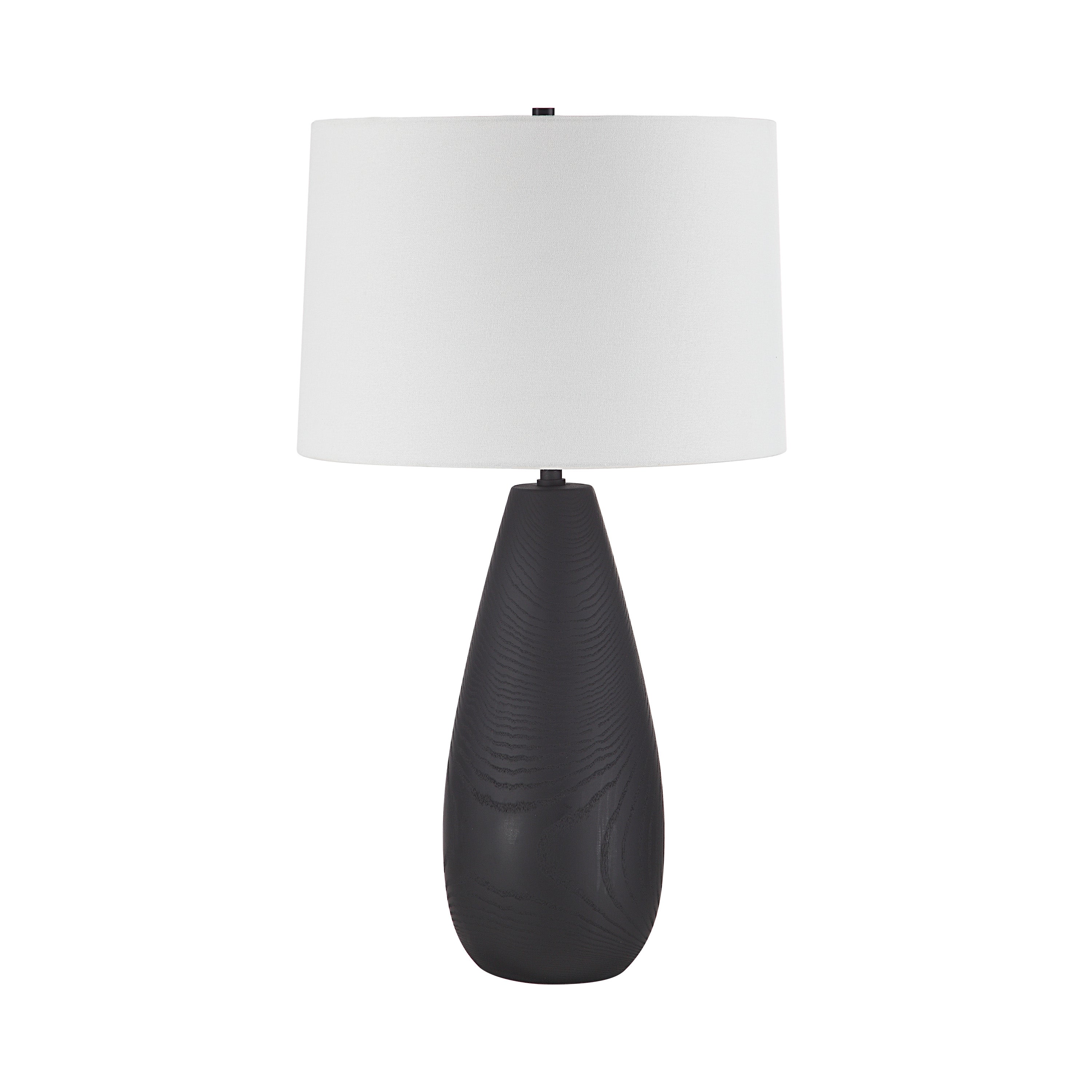Renwil Tala 30" Tall Powder Coated Matte Black Iron Table Lamp with Tapered Linen Shade
