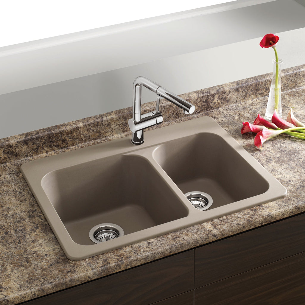 Blanco Vision Silgranit 27.5" 70/30 Double Bowl Dual Mount Kitchen Sink