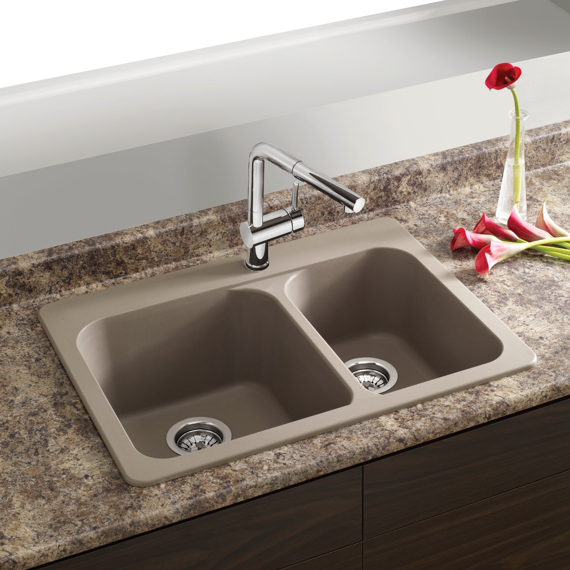 Blanco Vision Silgranit 27.5" 70/30 Double Bowl Dual Mount Kitchen Sink