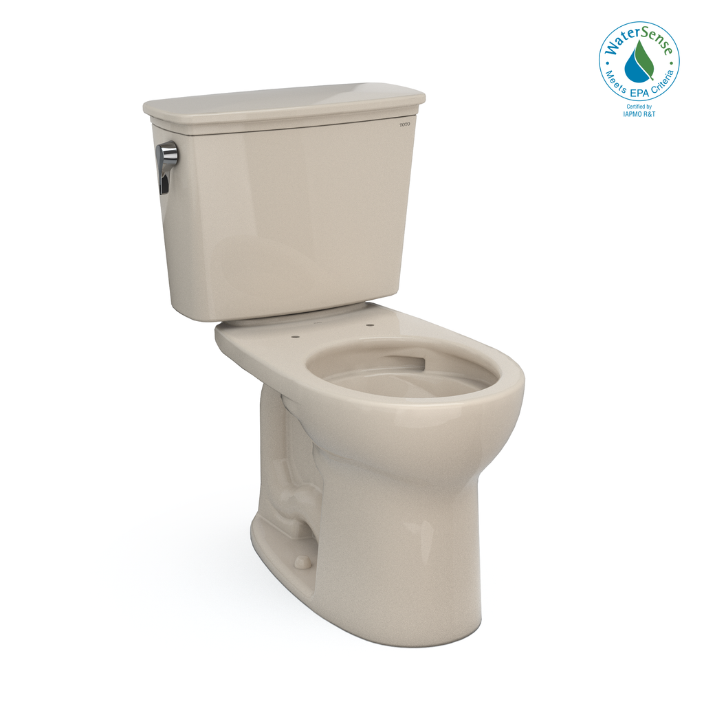 TOTO Drake Toilet - Transitional Two-Piece Round Toilet with Universal Height, 1.28 GPF Tornado Flush