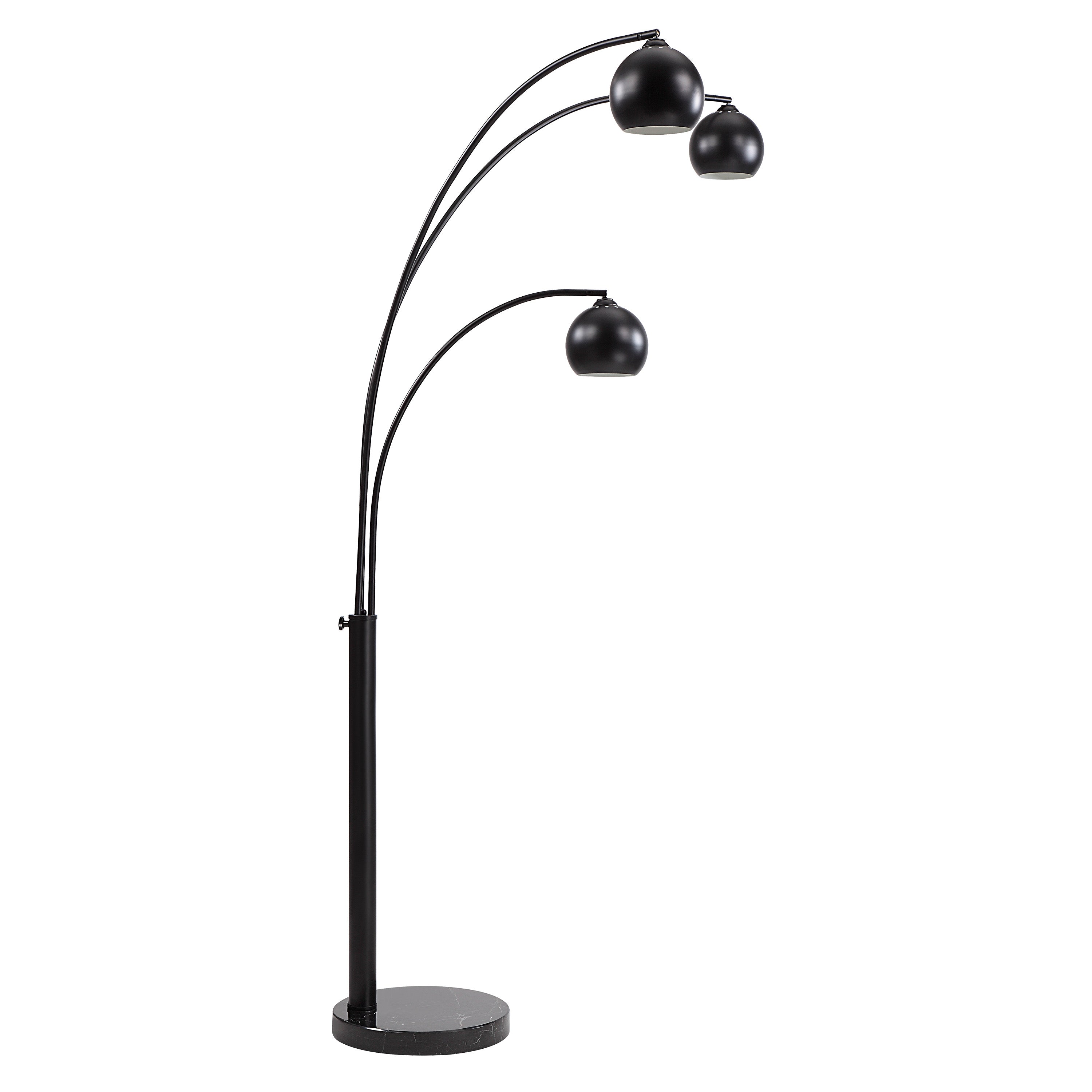 Renwil Folia 87" Tall Matte Black Floor Lamp with Dome Iron Shade