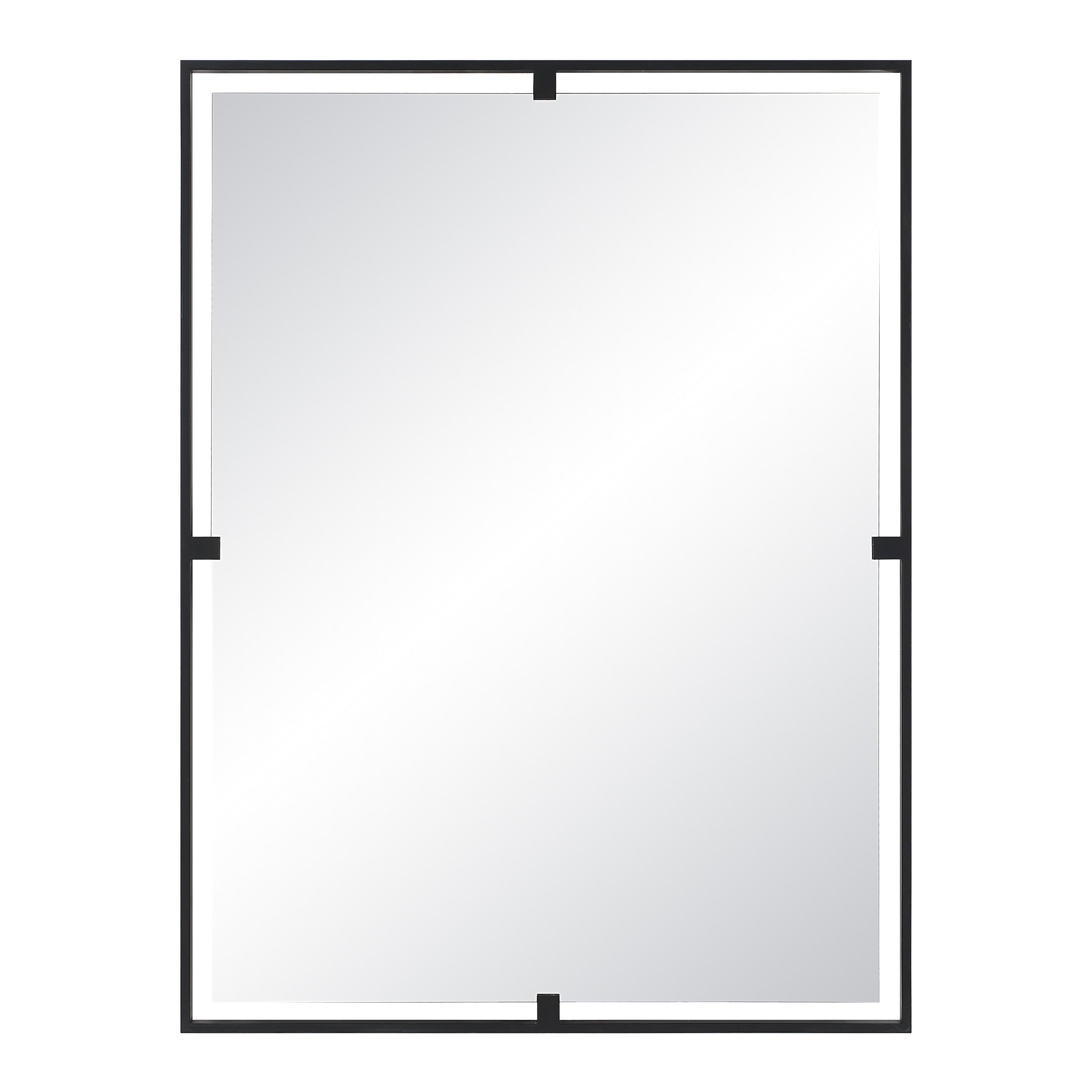 Renwil Marco 40" Tall Rectangle Wall Mirror - Black
