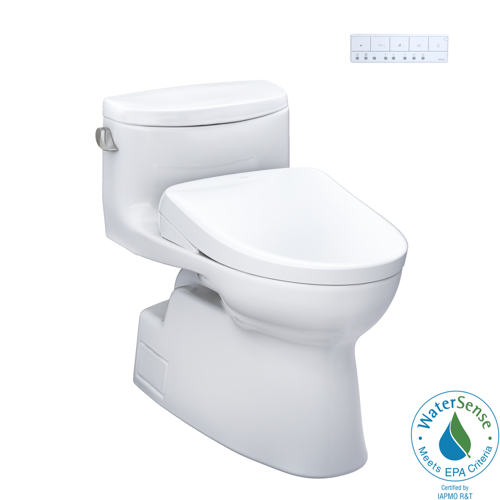 TOTO Washlet+ Carolina II One Piece Elongated 1.28 GPF Toilet and Washlet+ S7 Contemporary Bidet Seat