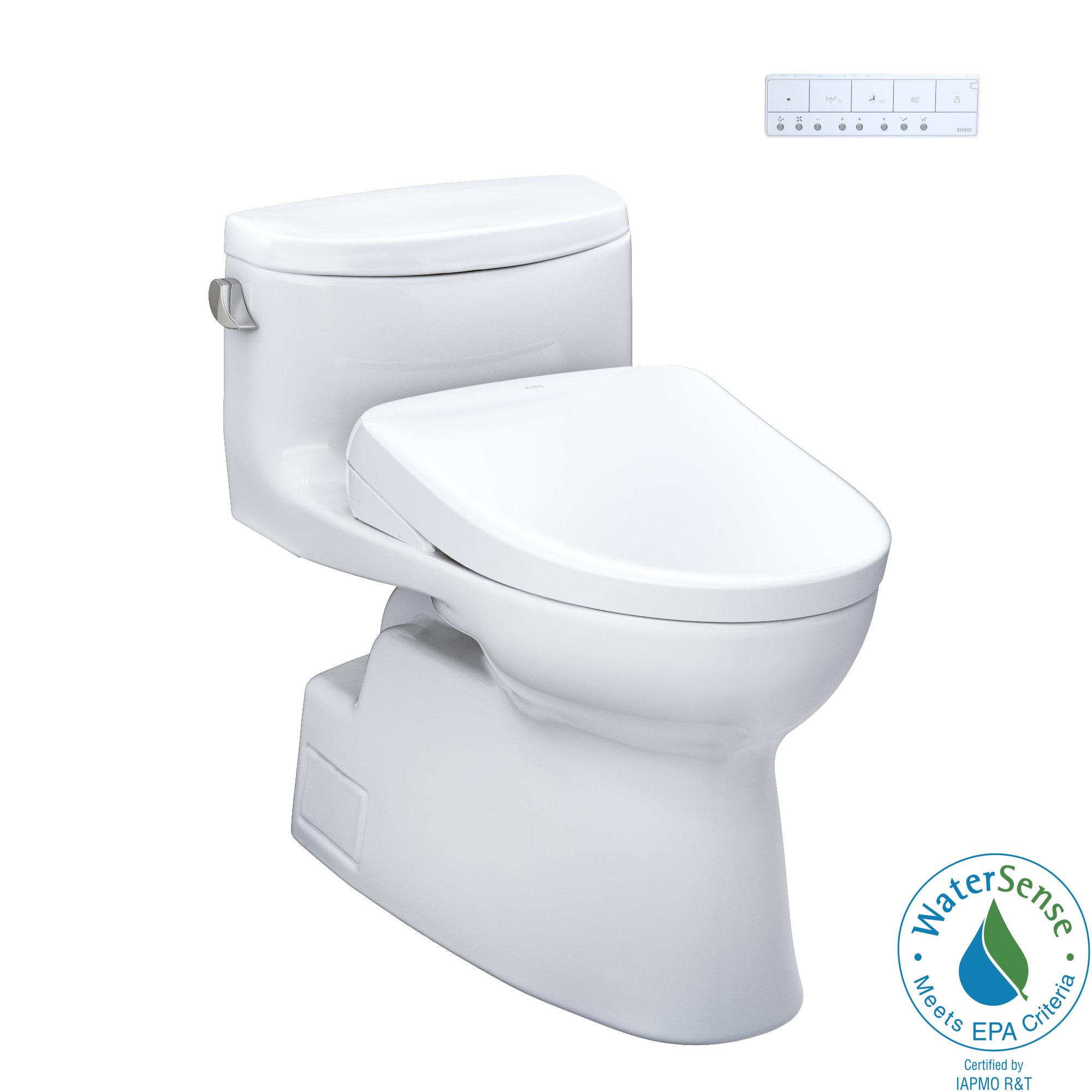 TOTO Washlet+ Carolina II One Piece Elongated 1.28 GPF Toilet and Washlet+ S7 Contemporary Bidet Seat
