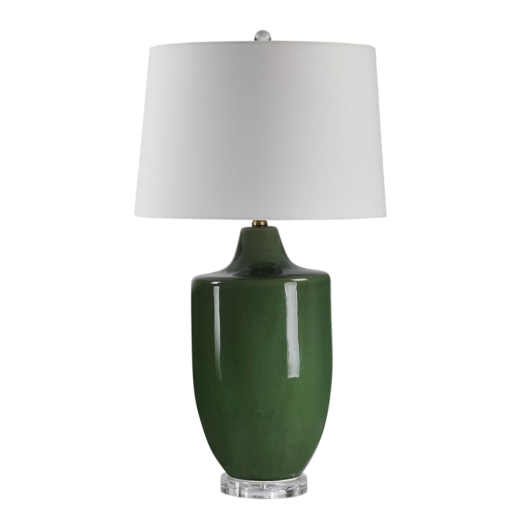 Everren Pesca 30.75" Height Table Lamp - Crackled Olive Green