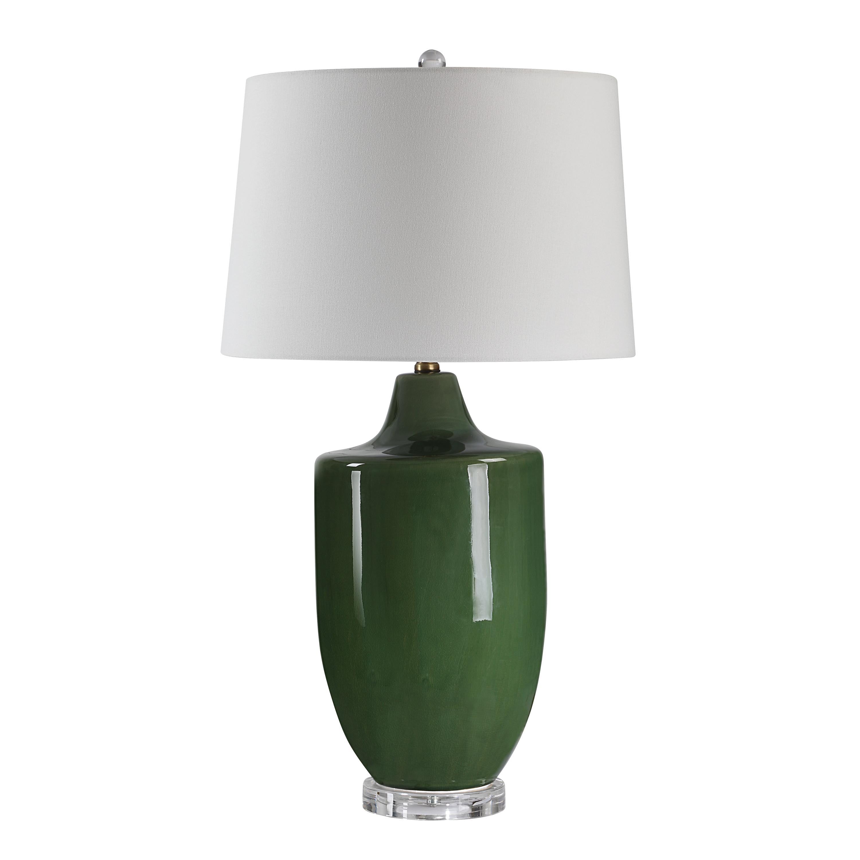Everren Pesca 30.75" Height Table Lamp - Crackled Olive Green