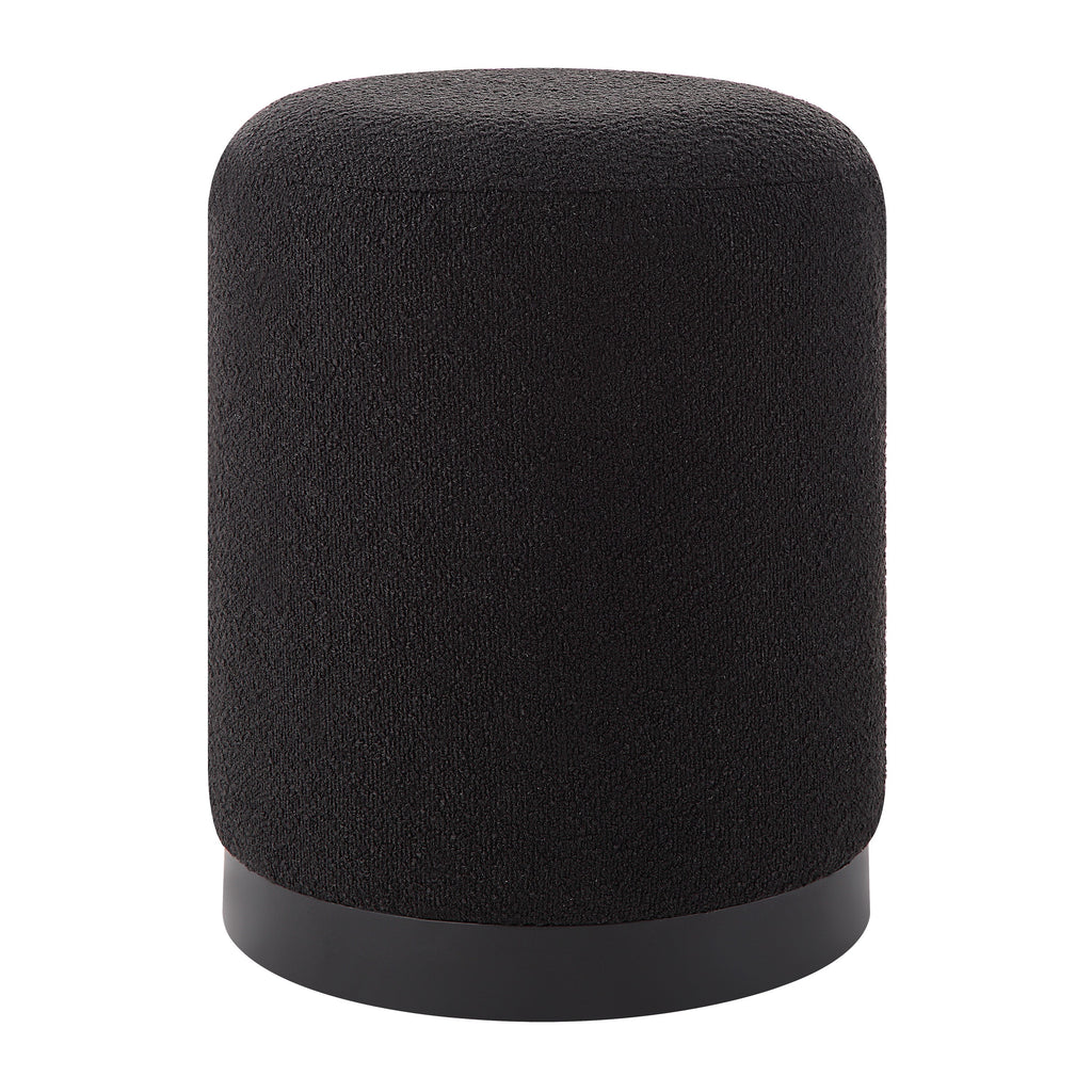 Renwil Castillo Indoor Boucle Ottoman - Black