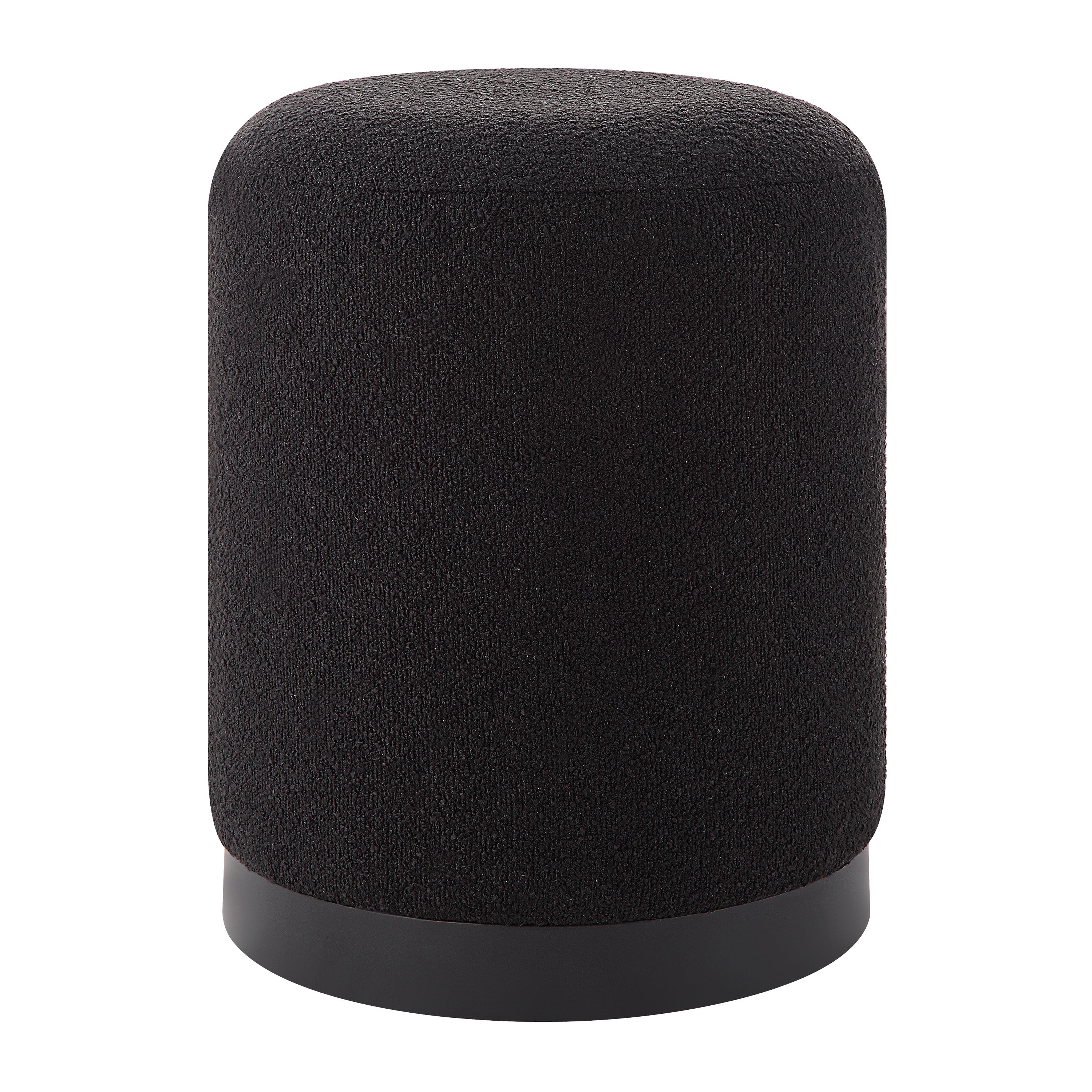 Renwil Castillo Indoor Boucle Ottoman - Black