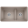 Blanco Precis Silgranit 33" 60/40 Reversible Double Bowl Undermount Kitchen Sink with Low Divide