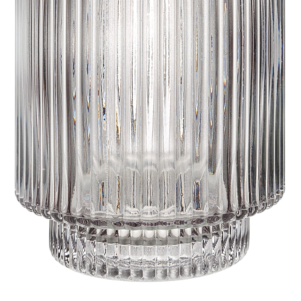 Renwil Amiens Indoor Mouth Blown Glass Glass Vase - Grey Fluted