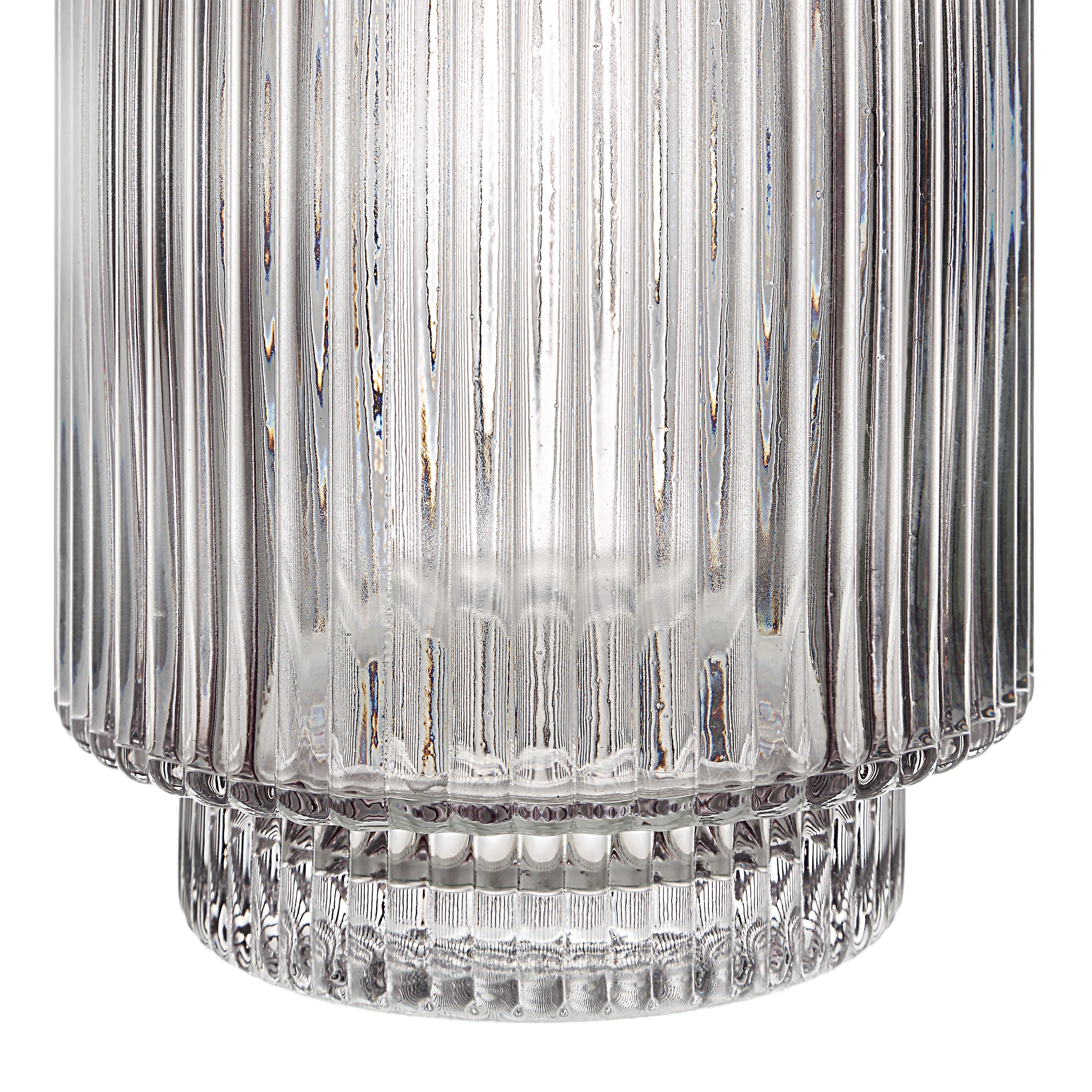 Renwil Amiens Indoor Mouth Blown Glass Glass Vase - Grey Fluted