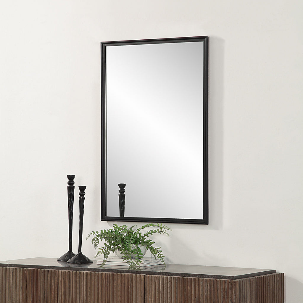 Renwil Lausanne 36" Tall Rectangular Mirror - Matte Black