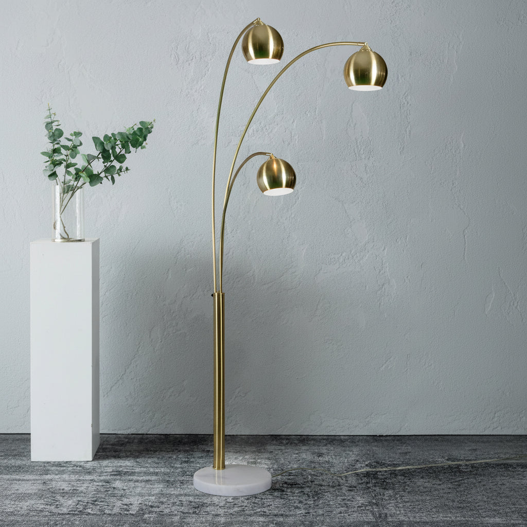 Renwil Dorset 83" Length Floor Lamp - Satin Brass