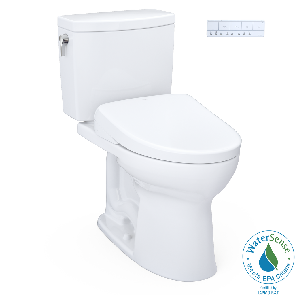 TOTO Washlet+ Drake II 1G Two Piece Elongated 1.0 GPF Toilet with Auto Flush Washlet+ S7 Contemporary Bidet Seat