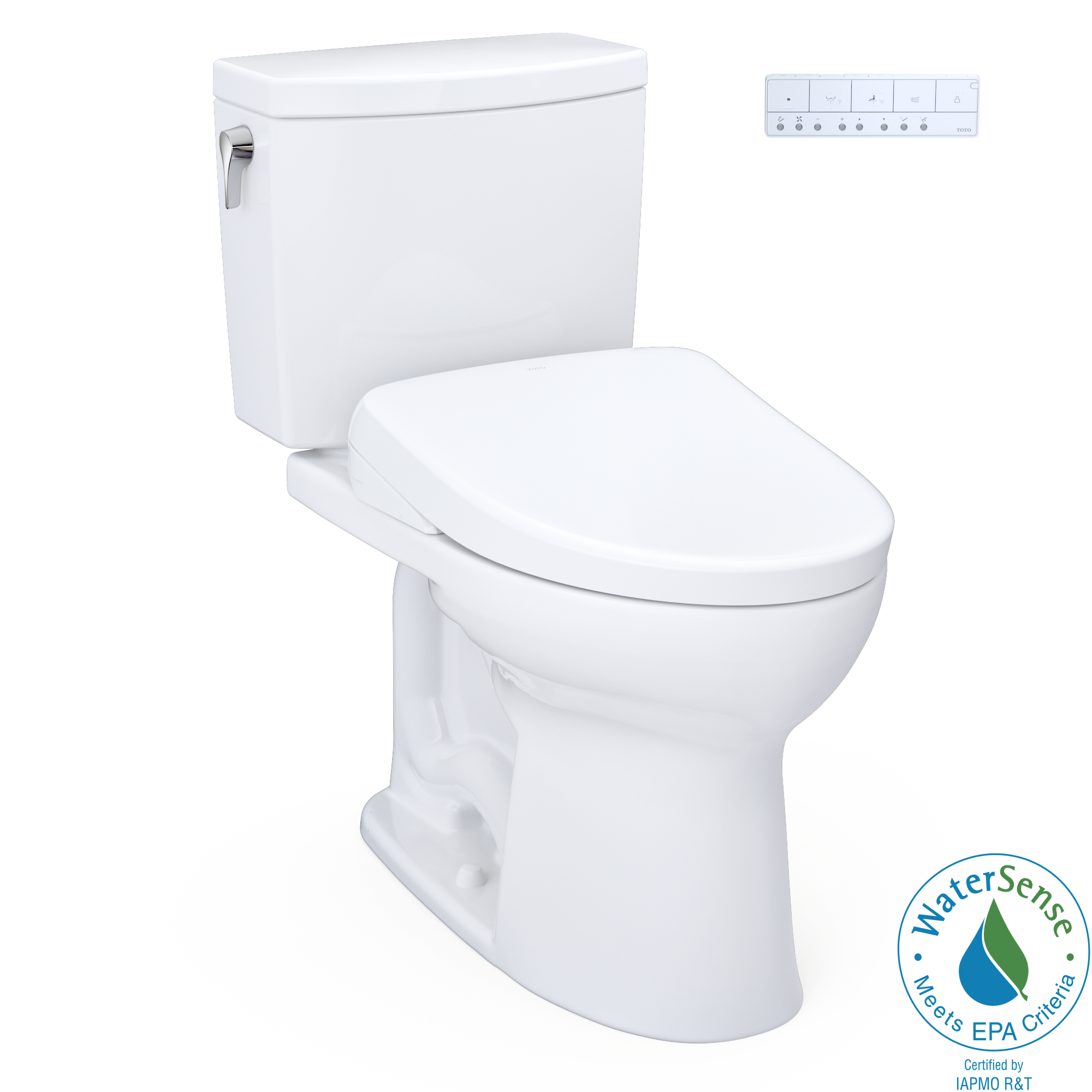 TOTO Washlet+ Drake II 1G Two Piece Elongated 1.0 GPF Toilet with Auto Flush Washlet+ S7 Contemporary Bidet Seat