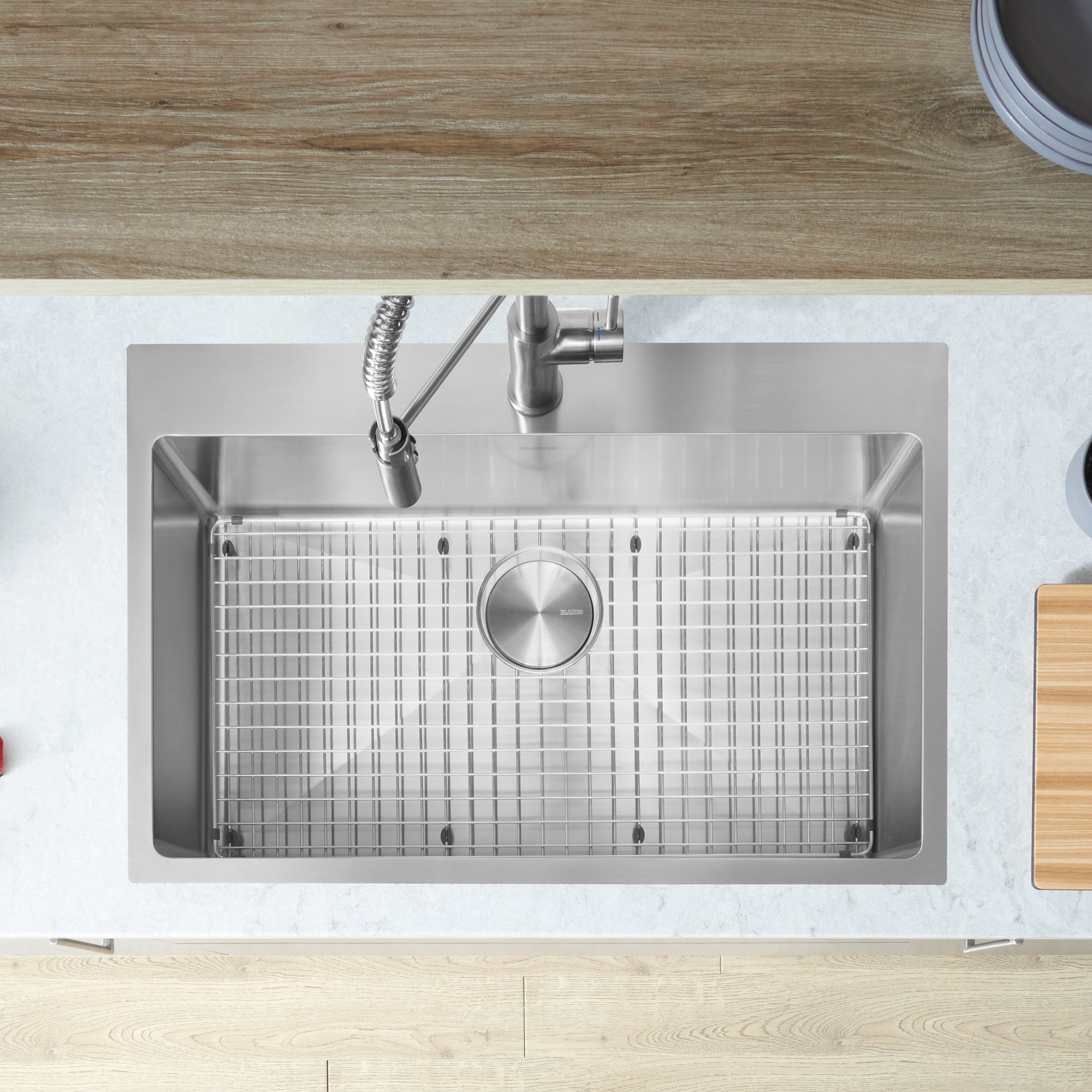 Blanco Quatrus R15 31" Single Bowl Dual Mount Stainless Steel Kitchen Sink
