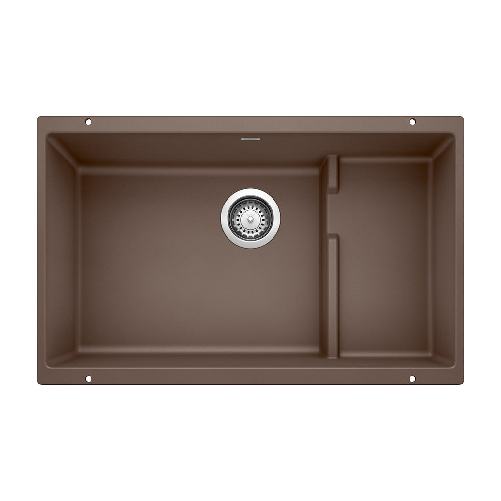 Blanco Precis Cascade Silgranit 29" Single Bowl Undermount Kitchen Sink with Colander