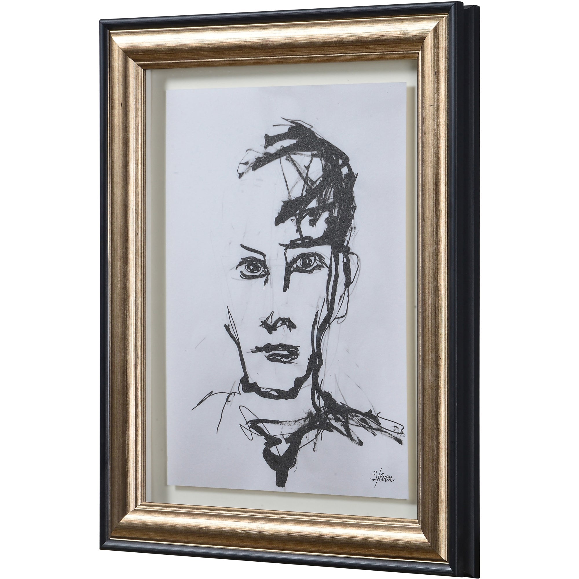 Renwil Studio Line - Sketch 4 Piece Wide Wall Art - Black