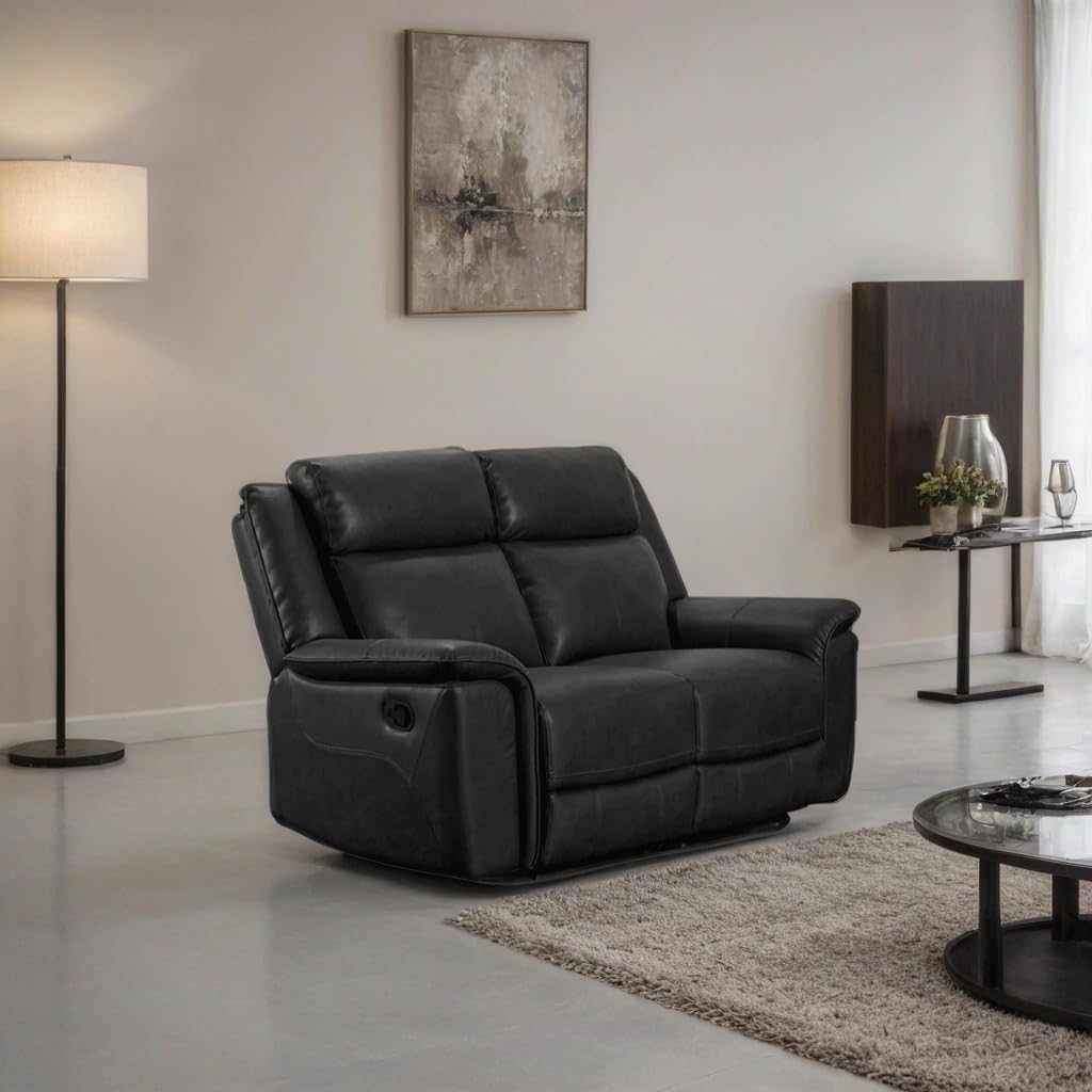 Toronto 3+2 Seater Reclining Leather Sofa Set – Manual Recliners – Leathaire Upholstery – Padded Arms – Living Room Sofas