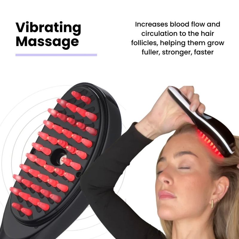 Red & Blue Light Hair Brush for Hair Growth