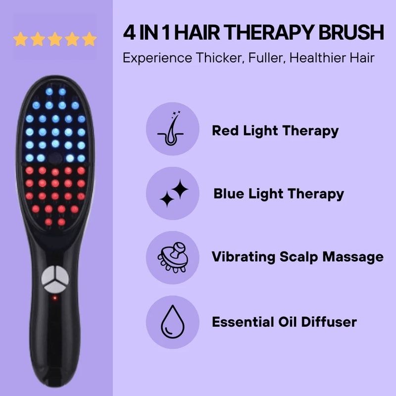 Red & Blue Light Hair Brush for Hair Growth