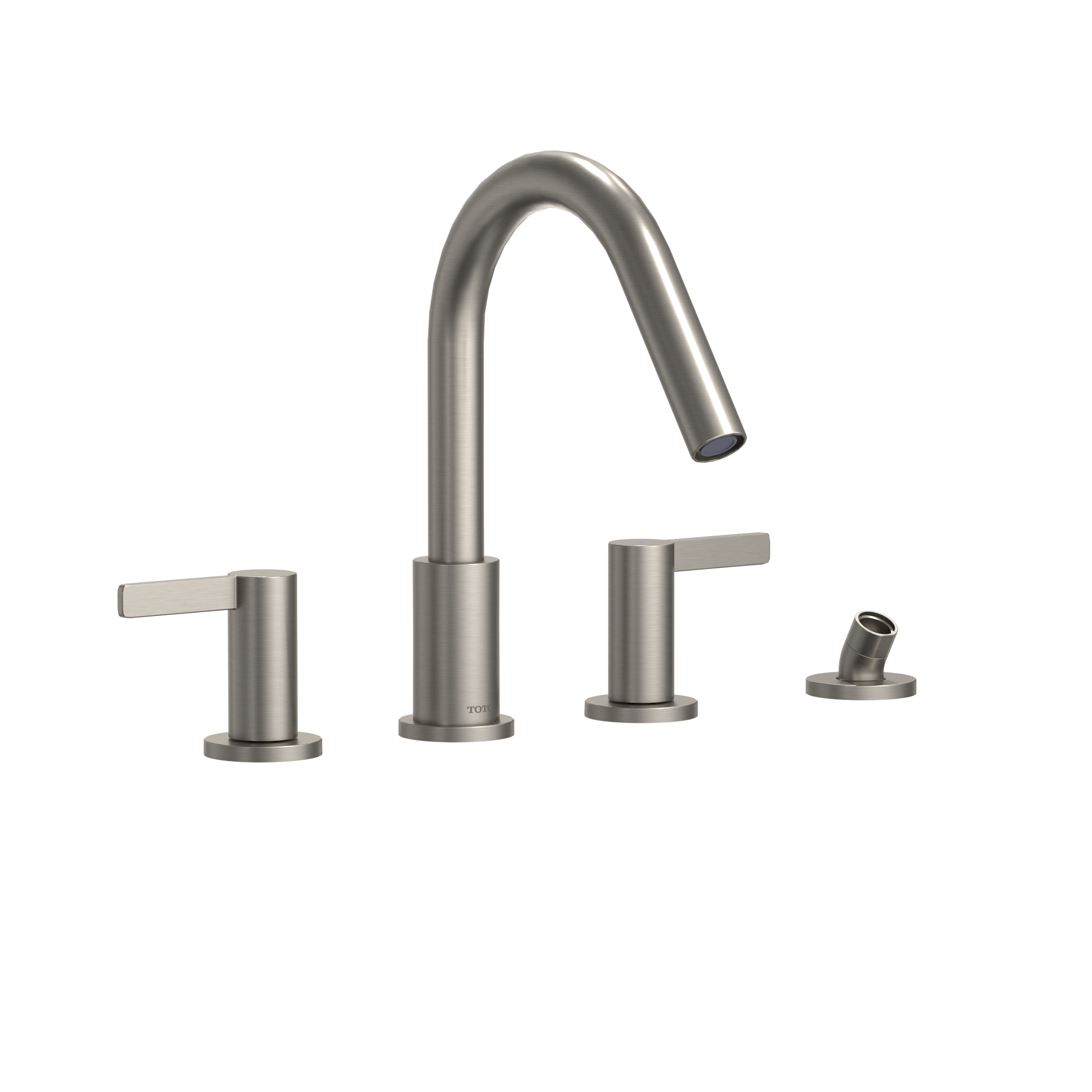 TOTO GF Two Lever Handle Deck Mount Roman Tub Filler Trim with Handshower Outlet (Handshower Not Included)