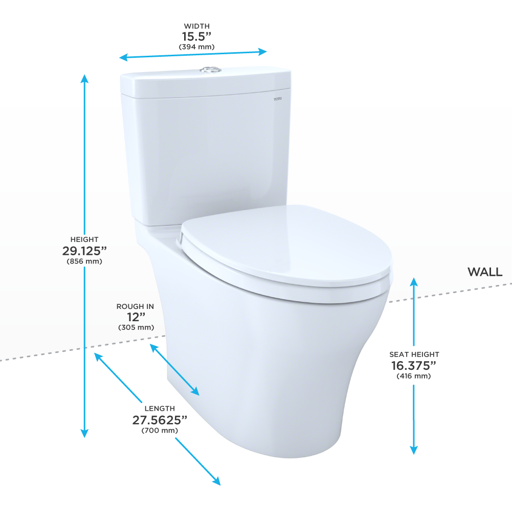 TOTO Aquia IV Washlet+ Two Piece Elongated Dual Flush 1.28 and 0.9 GPF Toilet with Cefiontect