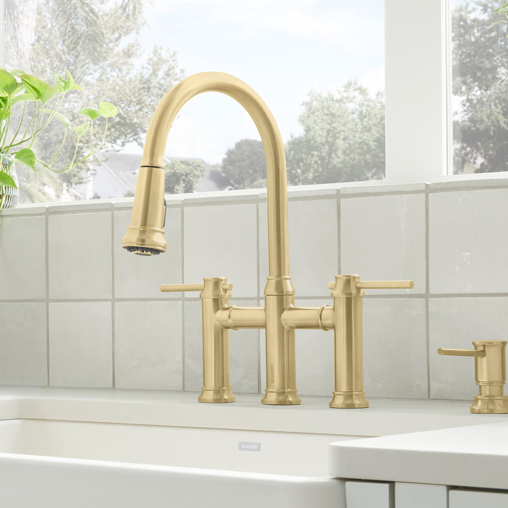 Blanco Empressa Pull-Down Dual-Spray Bridge Faucet