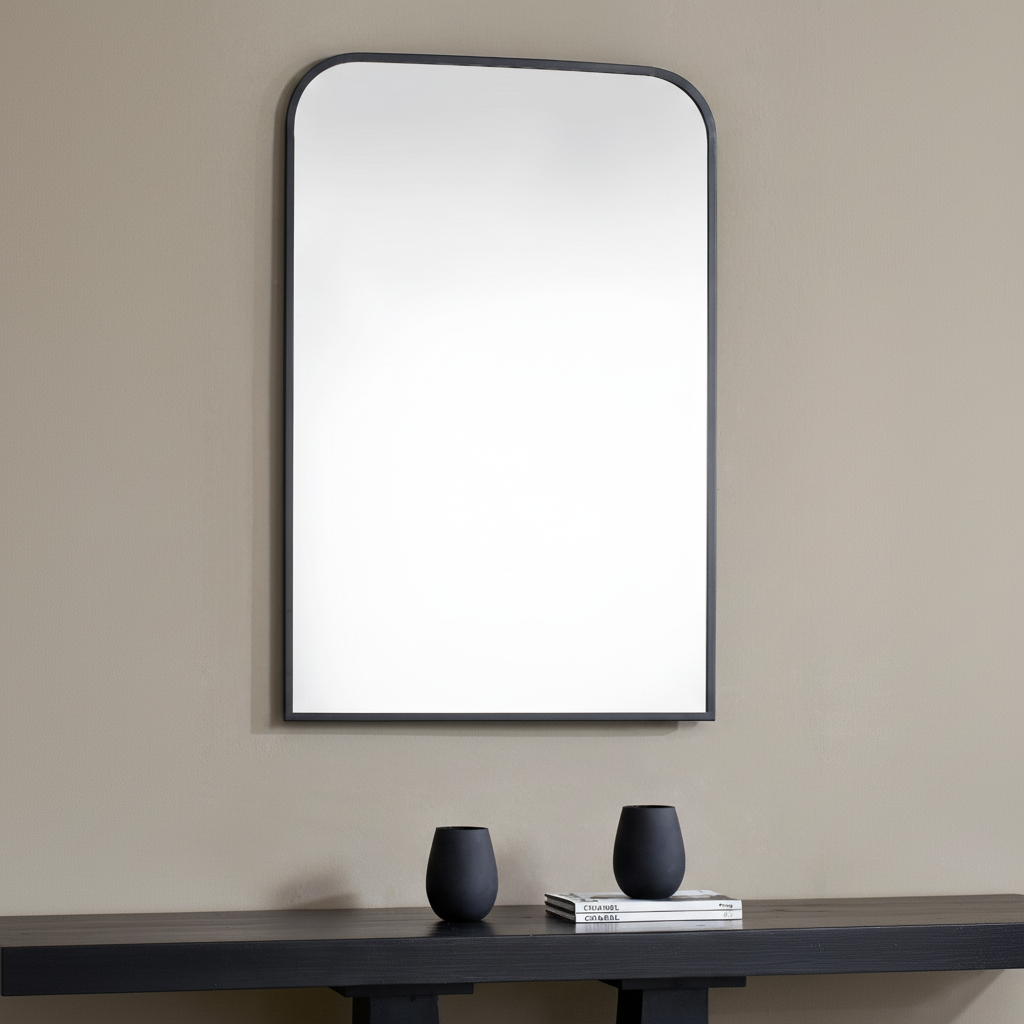 Renwil Jackline 36" Tall Rectangle Wall Mirror - Black