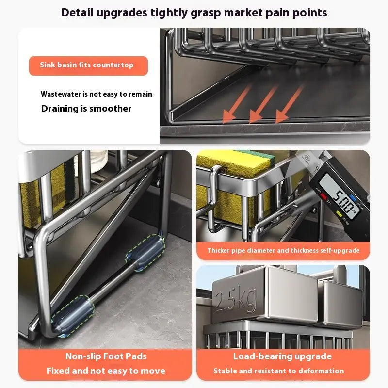 Kitchen Sink Caddy Draining Rack