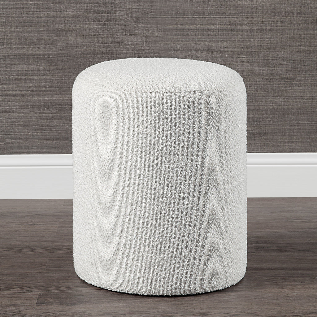 Renwil Corbin Indoor Boucle Ottoman - Off-White