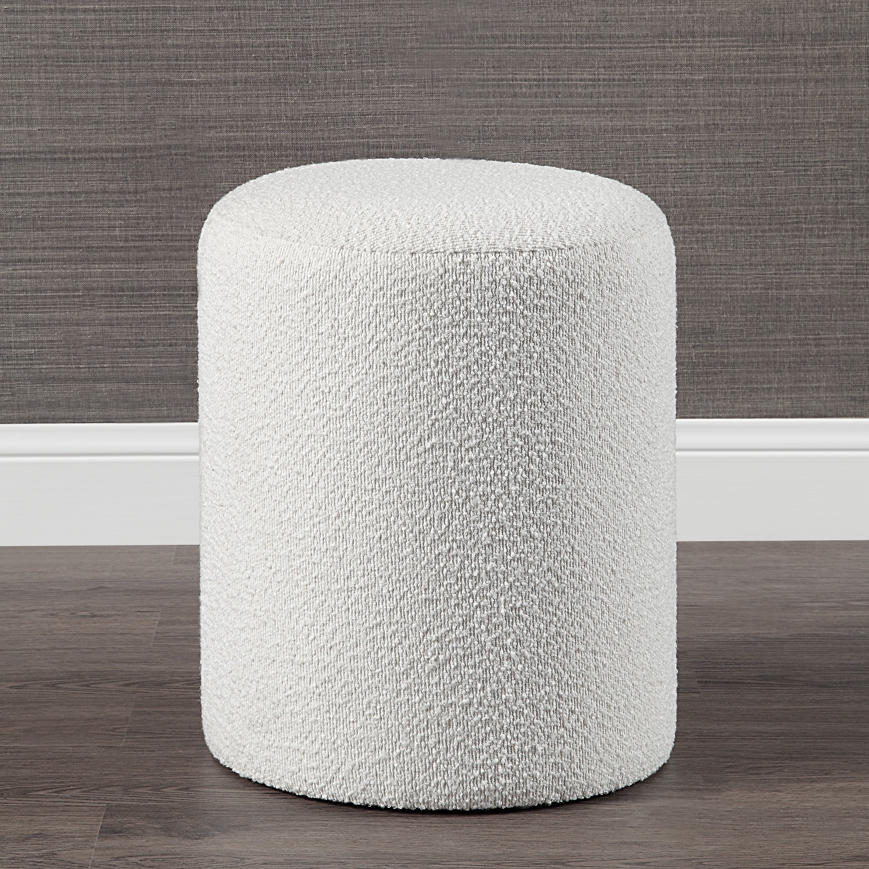 Renwil Corbin Indoor Boucle Ottoman - Off-White