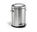 simplehuman Round Retro Step Trash Can, Stainless Steel