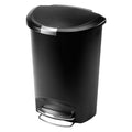 simplehuman® Semi-Round Plastic Step 13 Gallon Trash Can