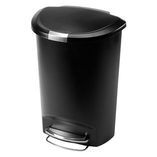 simplehuman® Semi-Round Plastic Step 13 Gallon Trash Can