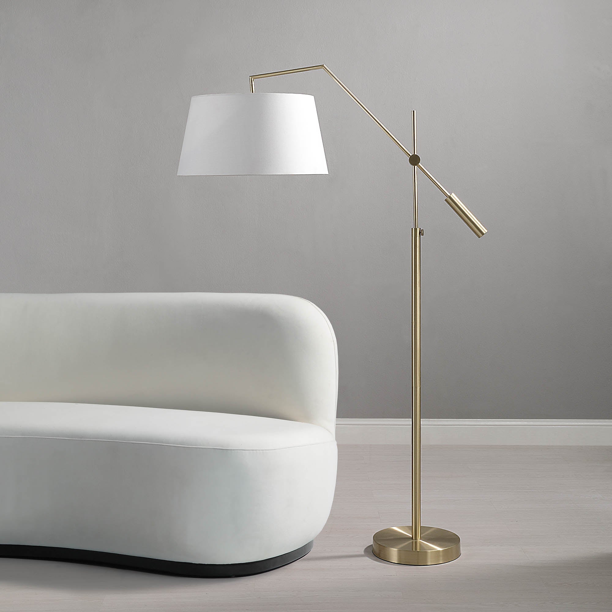Renwil Claire 70" Length Floor Lamp - Satin Brass