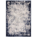 Large Navy Distressed Rug 340 x 240 cm – Modern Border Area Rug for Living Room – Kuza