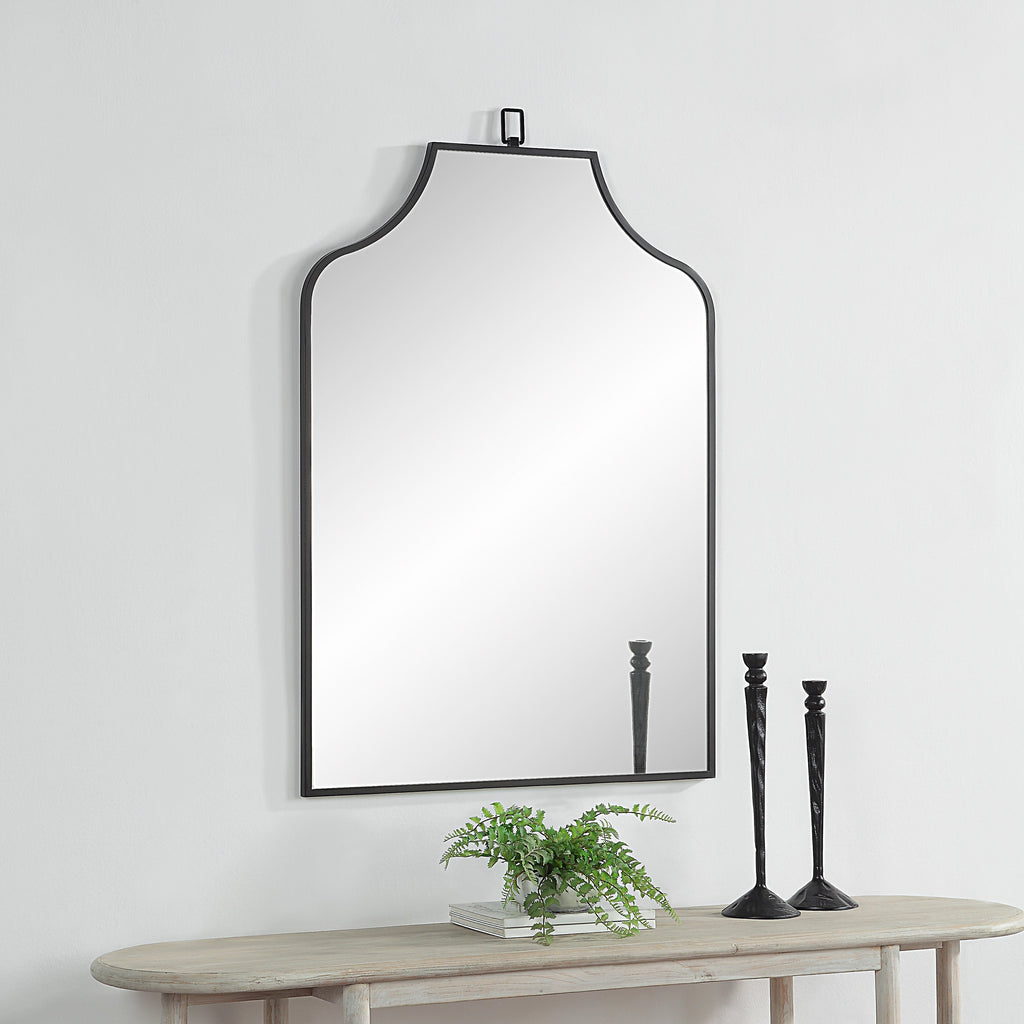 Renwil Breda 45" Tall Recatangular Arch Mirror - Matte Black