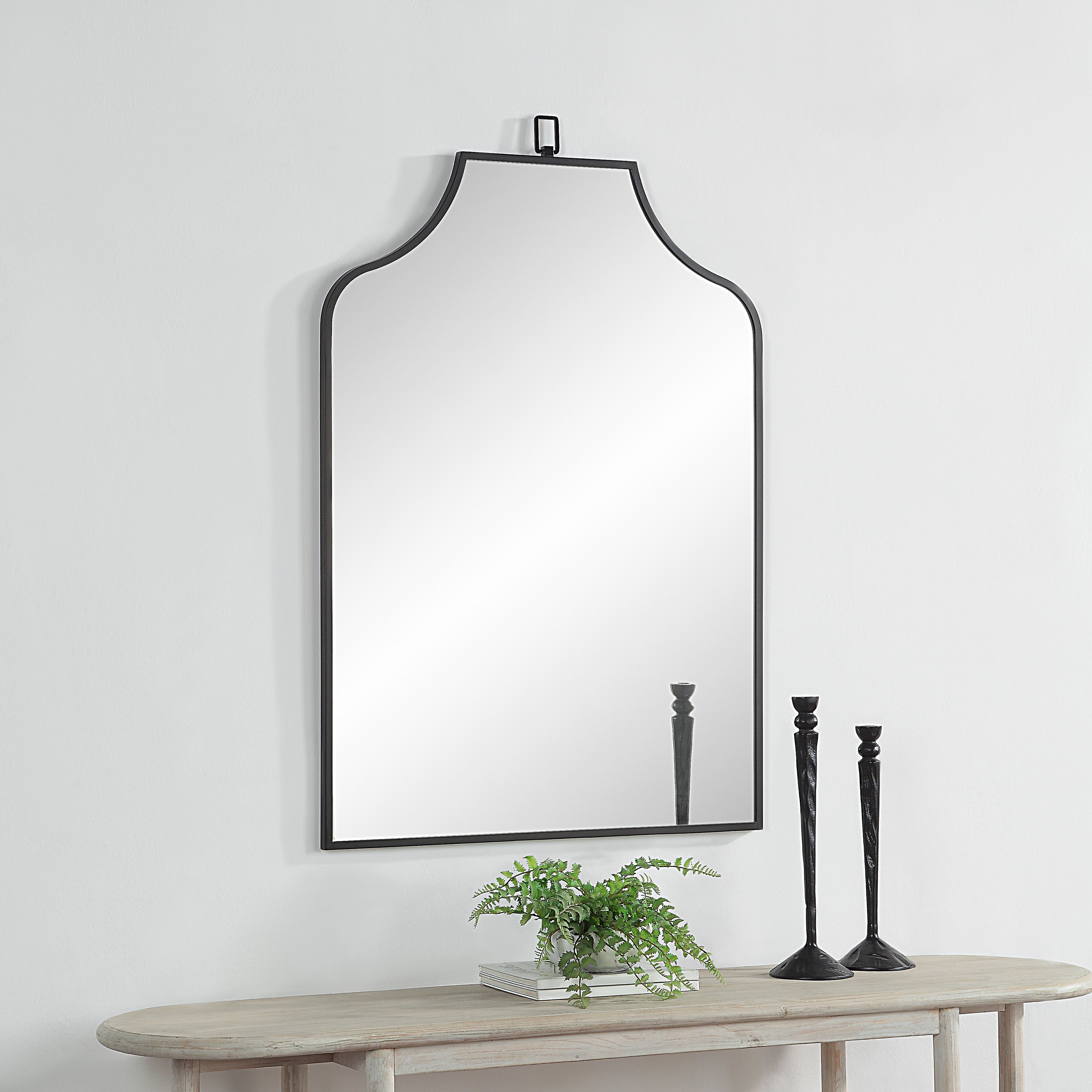 Renwil Breda 45" Tall Recatangular Arch Mirror - Matte Black