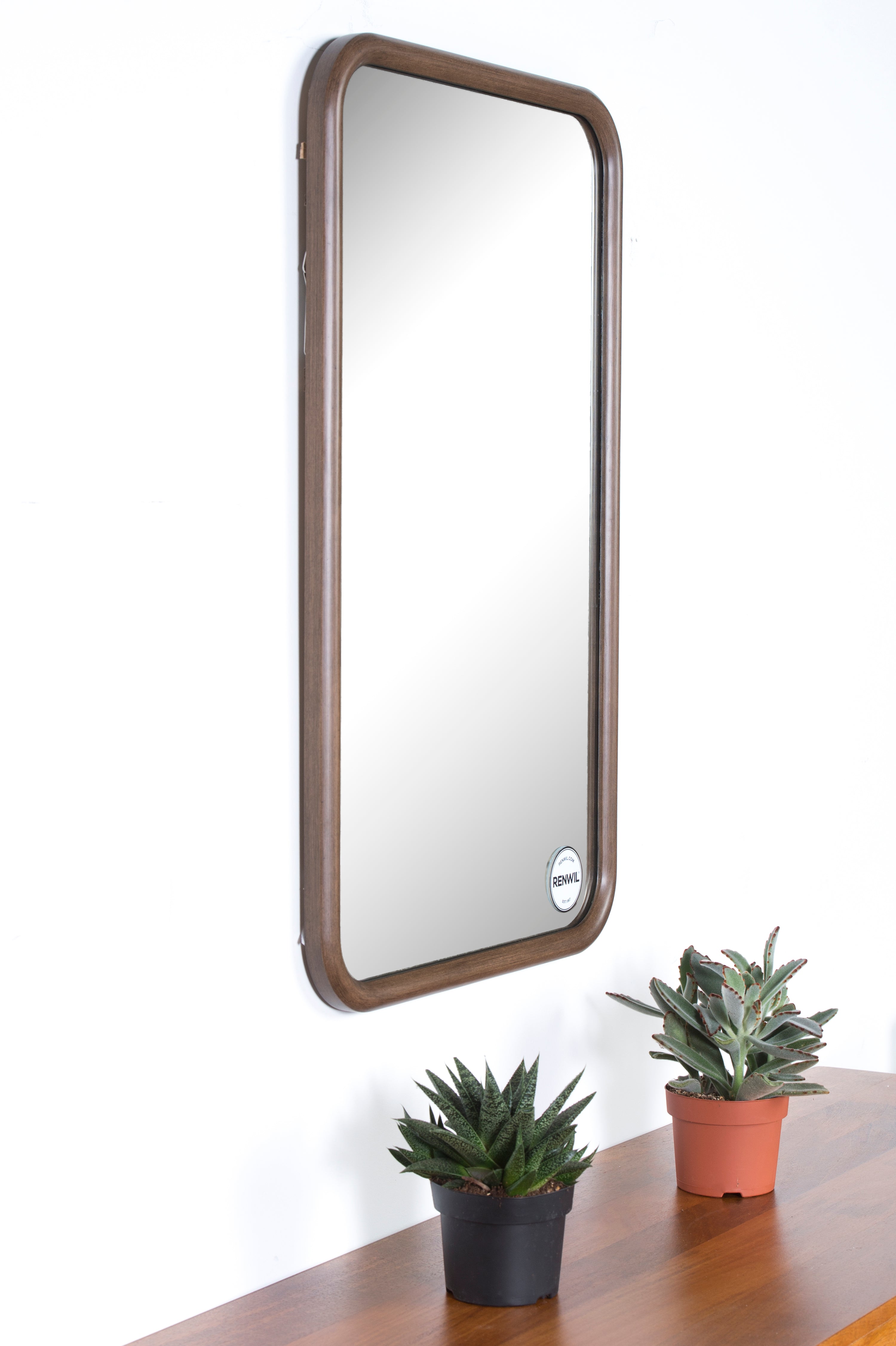 Renwil Dickens 32" Tall Rectangle Wall Mirror - Brown