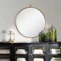 Renwil Azam 34" Tall Round Wall Mirror - Yellow