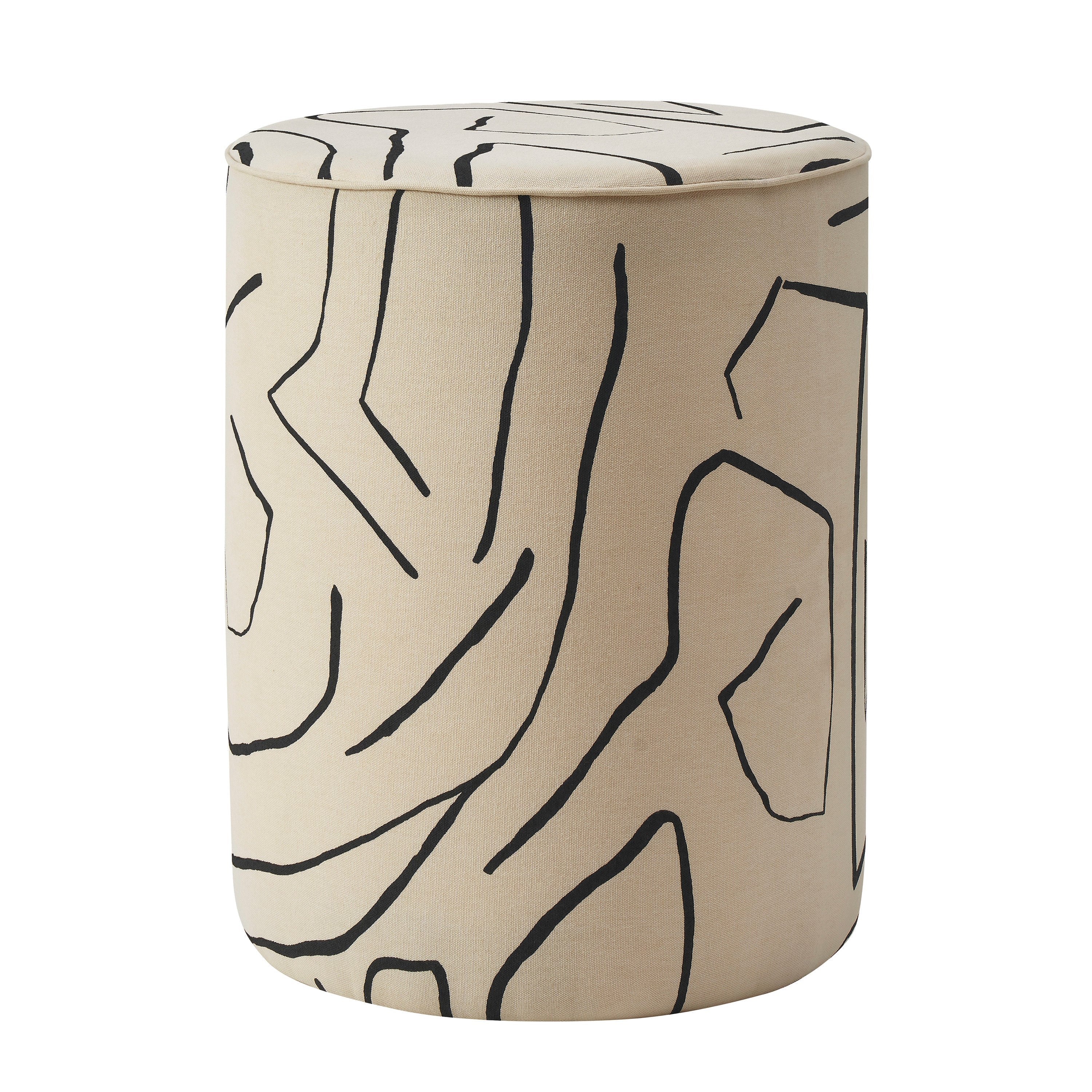 Renwil Rachelle Indoor Cotton Stool - Cream