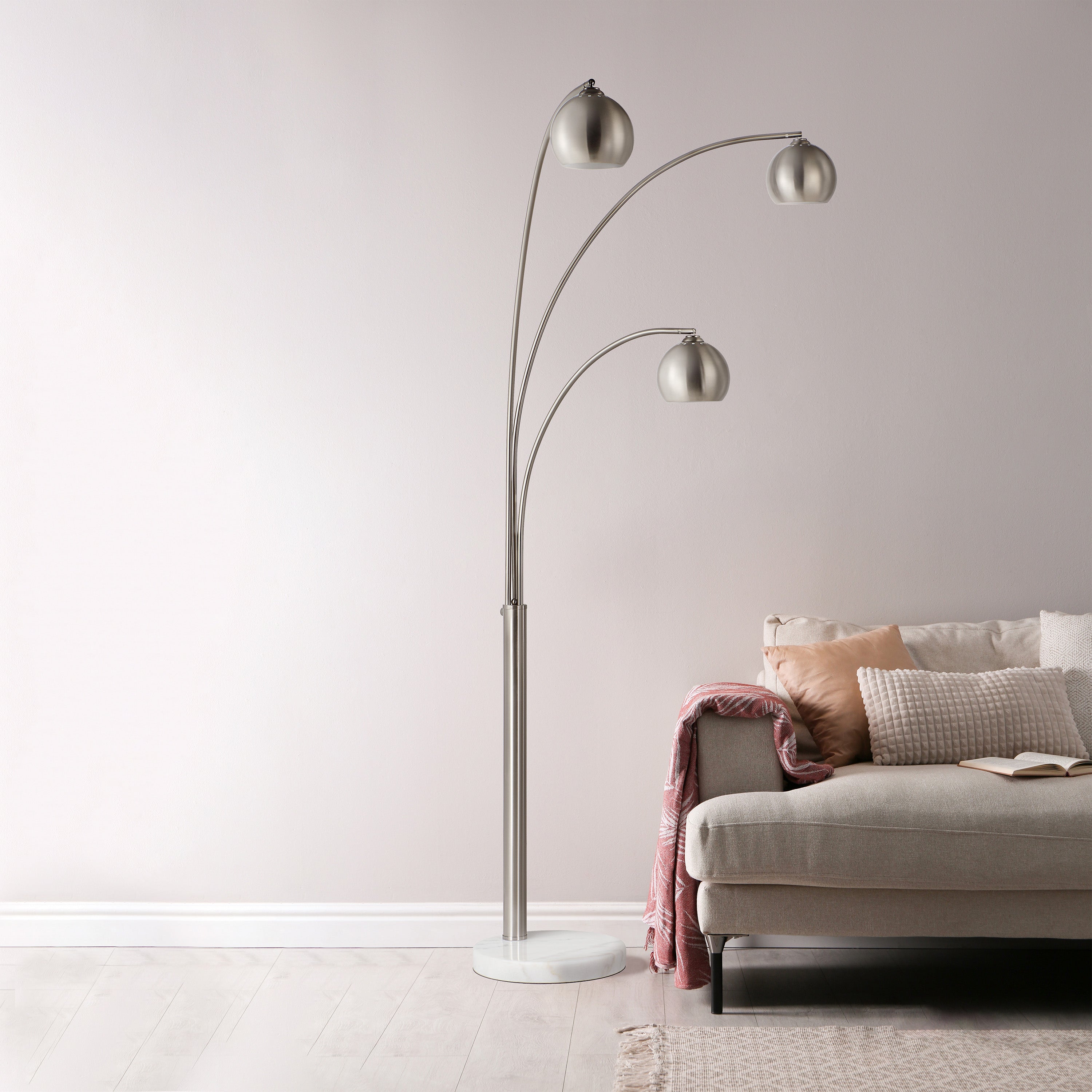 Everren Aguillard 87.5" Height Floor Lamp - Brushed Nickel