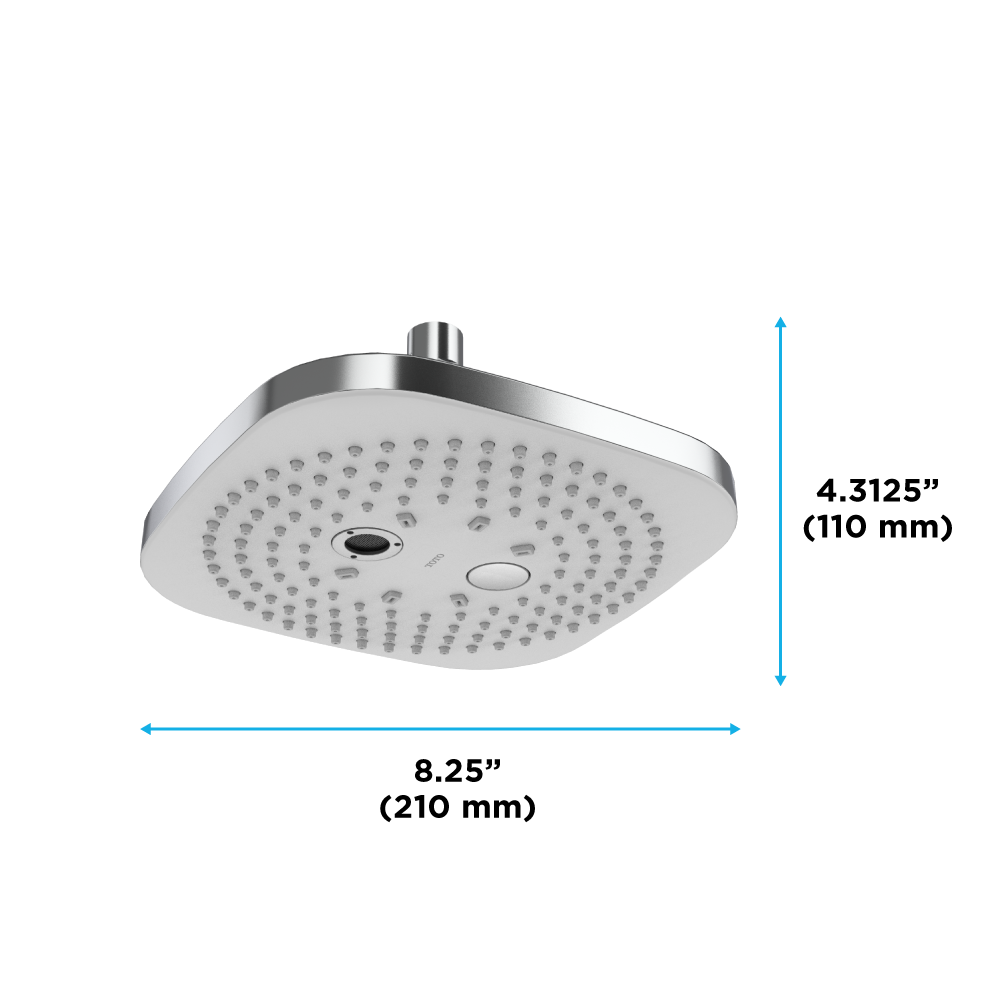 TOTO G Series 2.5 GPM Multifunction 8.5" Square Showerhead with Comfort Wave and Warm Spa