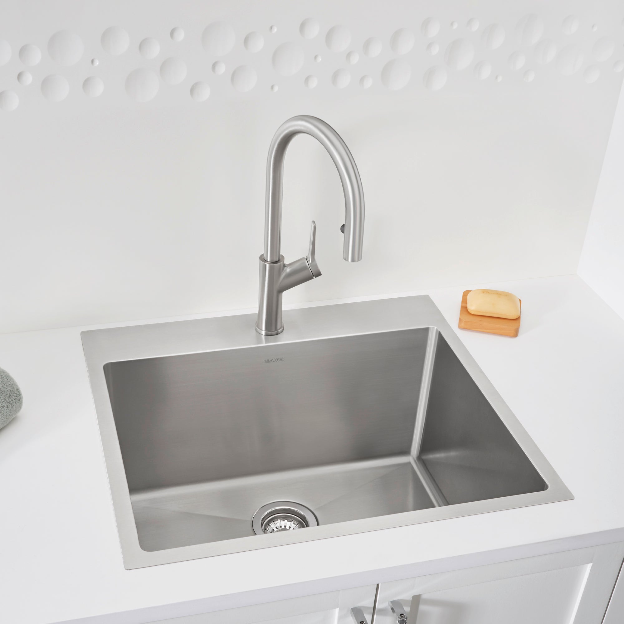 Blanco Quatrus R15 25" Single Bowl Dual Mount Stainless Steel Laundry Sink