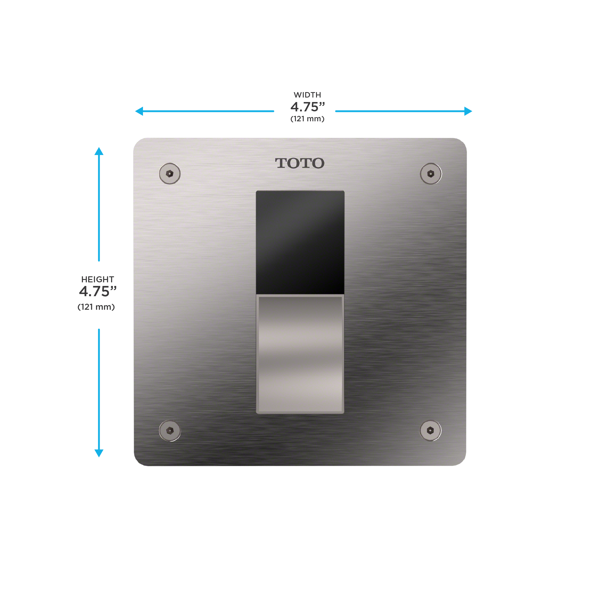 TOTO Ecopower Touchless 1.28 GPF High Efficiency Concealed Toilet Flush Valve with 4X4 Cover Plate
