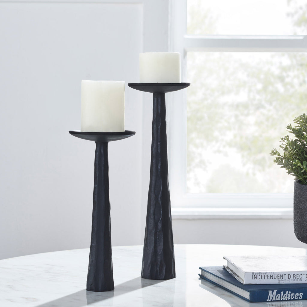 Renwil Tilde Indoor Aluminum Candle Holder - Matte Black