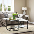 Nesting Coffee Tables Set of 2  Modern White & Black Living Room Tables UK