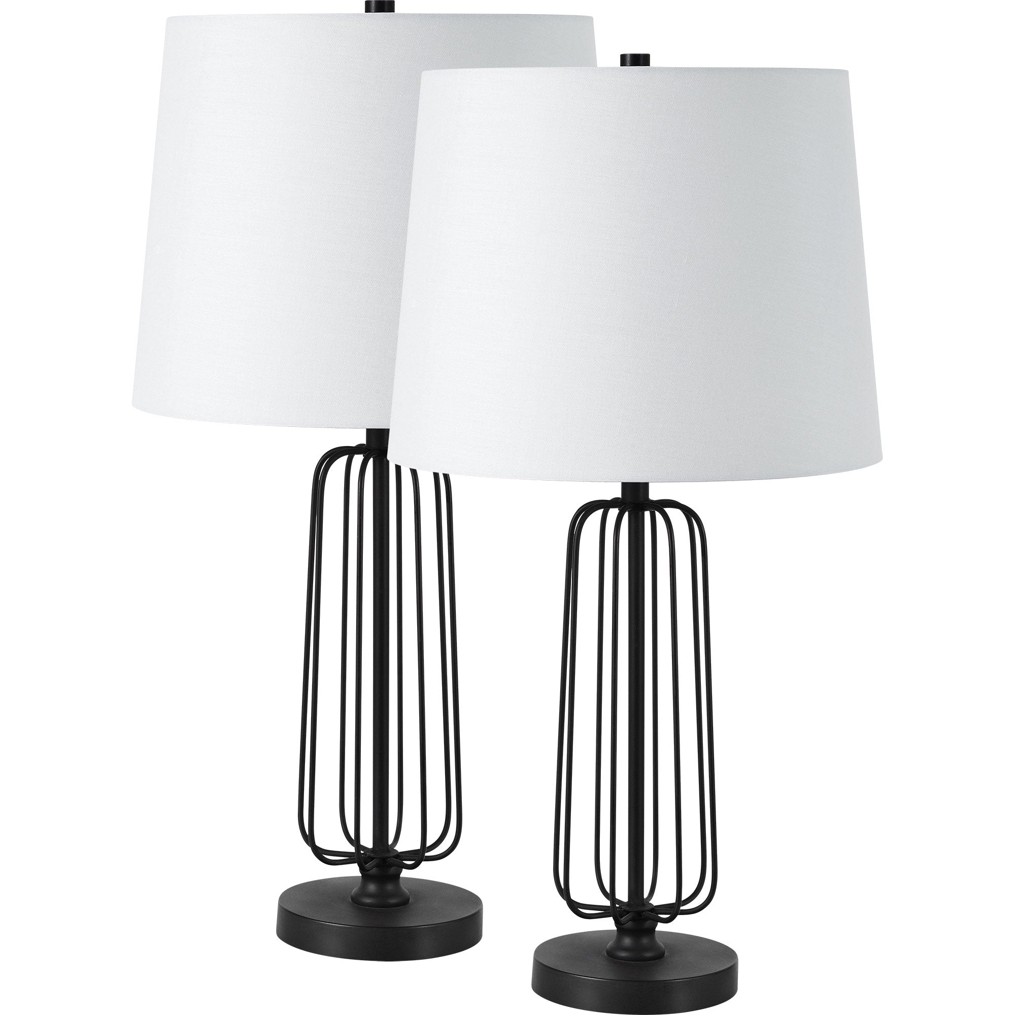 Everren Shadia 24.75" Length Table Lamp (Set of 2) - Matte Black